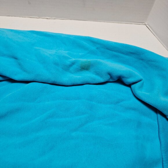 Adidas Bright Blue & Yellow 3 Stripe Sweatshirt Hoodie Y2K Bold Full Zipper Logo - Picture 8 of 11